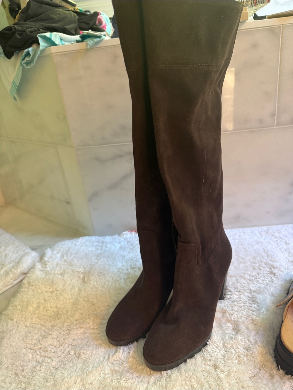 Michael Kors Dark Brown Suede -Knee High Boots